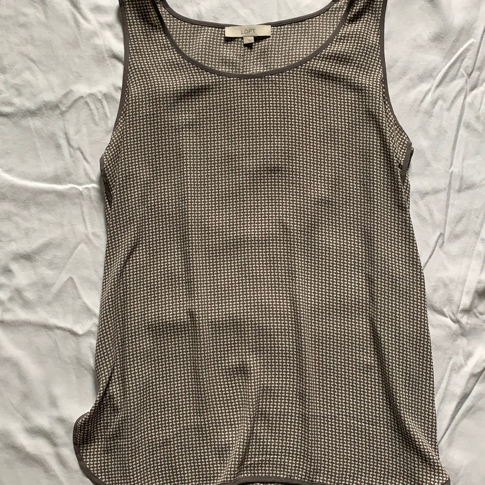 Loft size Large light brown and white shirt